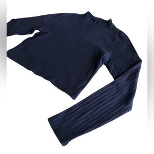 Vintage Navy American Eagle Outfitters Crop Top Long Sleeve